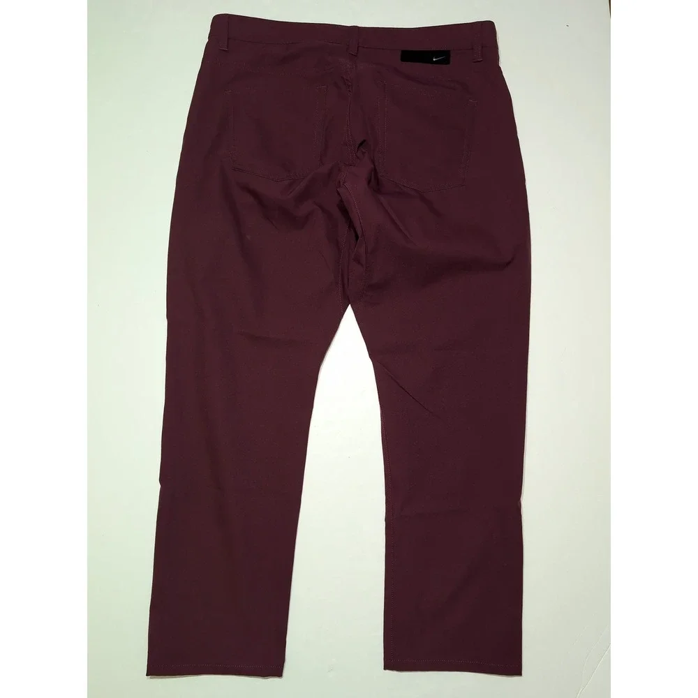 NIKE Golf Pants Men 35x30 Burgundy NWOT Dri-FIT Repel Slim Fit DA3064-610